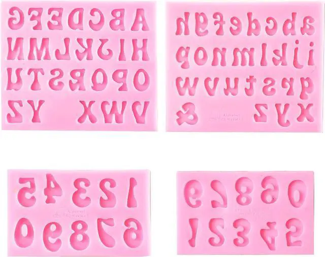 Main image of GELIFATLE Letters Molds and Numbers Molds, Silicone Fondant Mold Chocolate Molds, 0-9 Number and 26 Letters Silicone Molds for Baking Desserts and Cake Decoration (4 pack)