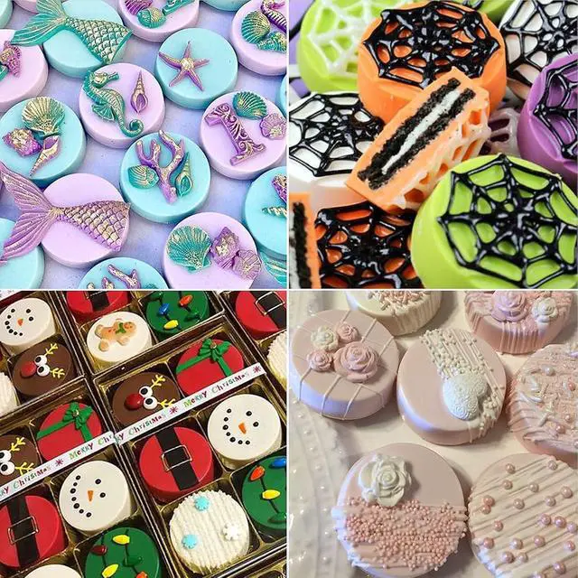 Alt view image 5 of 7 - Actvty Chocolate Cover Cookie Silicone Molds, New Size 12-Cavity Round Silicone Molds for Chocolate Cover, Cylinder Baking Mold for Candy Mini Cakes Jelly Baking2 Pack