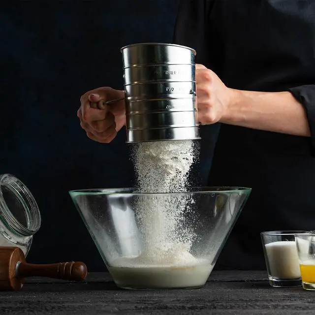 Alt view image 5 of 6 - Flour Sifter for Baking, 3 Cup Hand Crank Sifter with Rotary