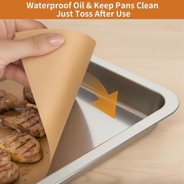 Alt view image 3 of 6 - MakMeFre Parchment Paper Baking Sheets 300ct 12"x16" PreCut