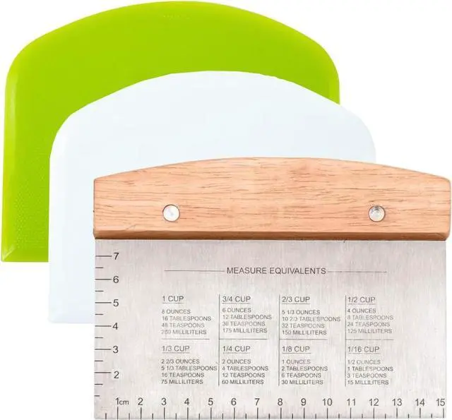 Main image of BOORIKA Dough Scraper & Bench Scraper Kitchen Stainless Steel Sourdough Tools Dough Cutter for Sourdough Bread, Pizza, and Flat Top Griddles Chef Approved (Light)