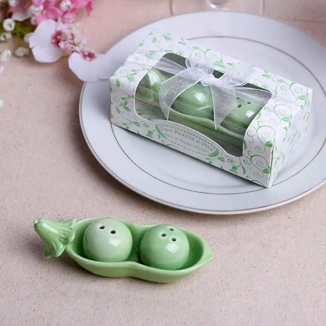 Alt view image 5 of 7 - Seasoning Can Two Peas in Pod Ceramic Salt Pepper Shaker Wedding Party Gifts Set Spice jar Storage Drawer