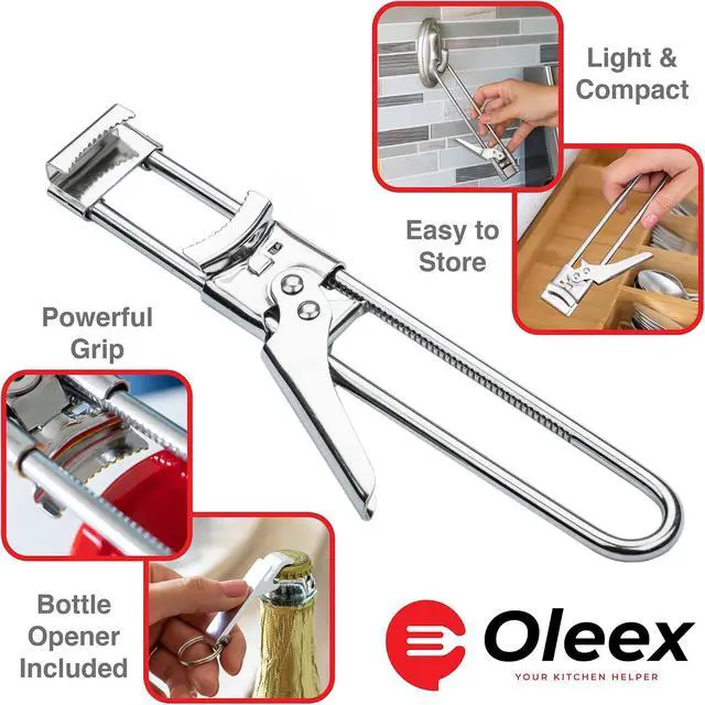Alt view image 2 of 7 - Oleex Jar Opener for Weak Hands (x2) with Keychain Bottle Cap Opener. Easy Seniors Arthritis, Kids Openers. Gripper Tight Lid Opener, Kitchen Gadgets