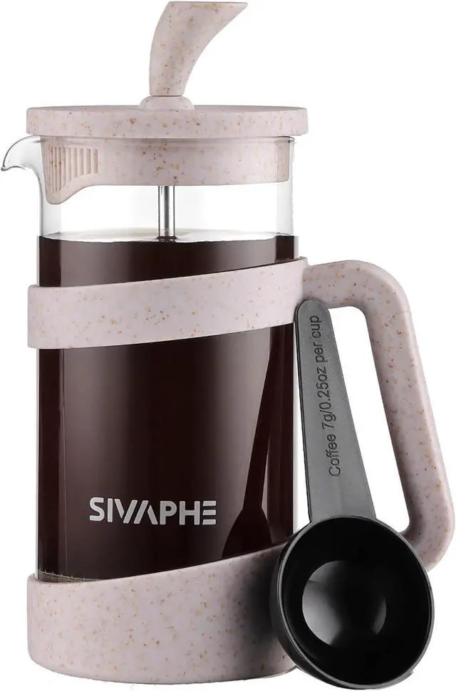 Main image of Sivaphe Small French Press 12 fl.oz Light-weight Durable High Borosilicate Carafe with Stainless Steel Filter 0.35L Coffee Maker Frothed