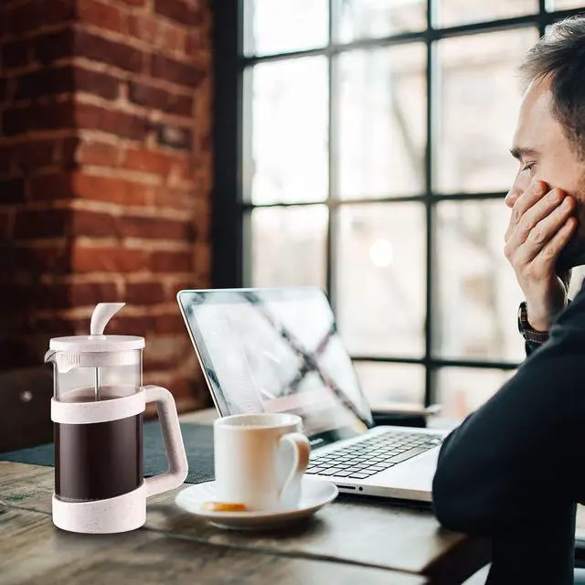 Alt view image 7 of 7 - Sivaphe Small French Press 12 fl.oz Light-weight Durable High Borosilicate Carafe with Stainless Steel Filter 0.35L Coffee Maker Frothed