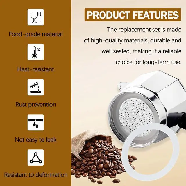 Alt view image 5 of 7 - Espresso Maker Filter Basket,moka pot 3 cup Replacement Funnel