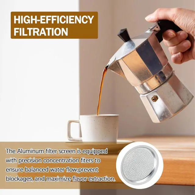 Alt view image 7 of 7 - Espresso Maker Filter Basket,moka pot 3 cup Replacement Funnel