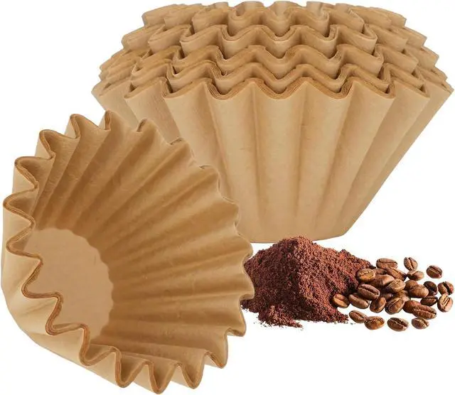 Main image of 1-2 Cup Small Coffee Filters,100 Count Basket Coffee Filter, Disposable Coffee Filters Compatible with Single Serve Coffee Maker and Coffee Pot (Unbleached)