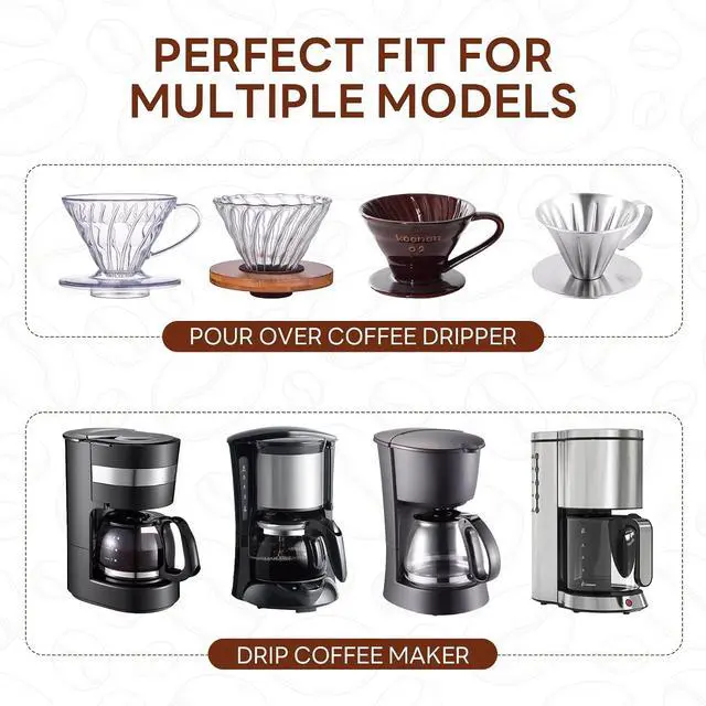 Alt view image 3 of 7 - 1-2 Cup Small Coffee Filters,100 Count Basket Coffee Filter, Disposable Coffee Filters Compatible with Single Serve Coffee Maker and Coffee Pot (Unbleached)