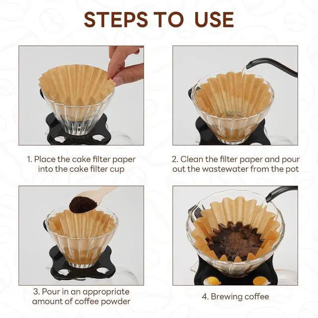 Alt view image 6 of 7 - 1-2 Cup Small Coffee Filters,100 Count Basket Coffee Filter, Disposable Coffee Filters Compatible with Single Serve Coffee Maker and Coffee Pot (Unbleached)