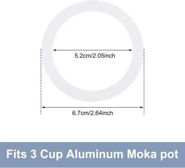 Alt view image 4 of 7 - Sivaphe 3 Cup Moka Pot Replacement Infuser Parts for Aluminum Italian Stovetop Espresso Coffee Maker, 1 Filter and 3 Silicone Gasket Seals