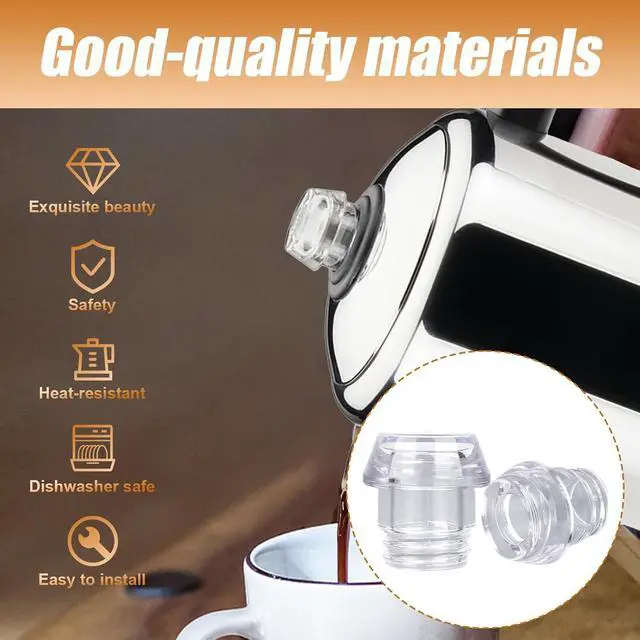 Alt view image 4 of 7 - lasuroa 2 Sets Coffee Percolator Tops & Gaskets, Transparent Percolator Pot Replacements Accessories Compatible with Farberware Yosemite Coffee Maker