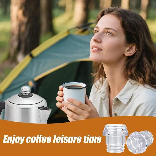 Alt view image 7 of 7 - lasuroa 2 Sets Coffee Percolator Tops & Gaskets, Transparent Percolator Pot Replacements Accessories Compatible with Farberware Yosemite Coffee Maker