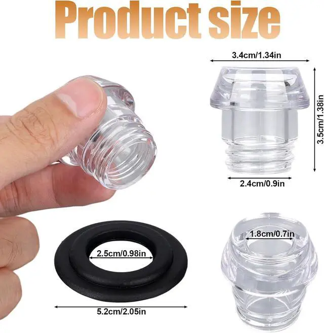Alt view image 2 of 7 - lasuroa 2 Sets Coffee Percolator Tops & Gaskets, Transparent Percolator Pot Replacements Accessories Compatible with Farberware Yosemite Coffee Maker