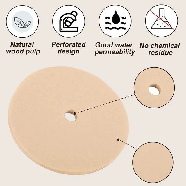 Alt view image 3 of 7 - 100pcs Paper Coffee Filters for Mueller French Press 34oz, Perforated Brown Percolator Pot Filter Paper Replacements Compatible with Mueller Secura Veken Coffee Maker