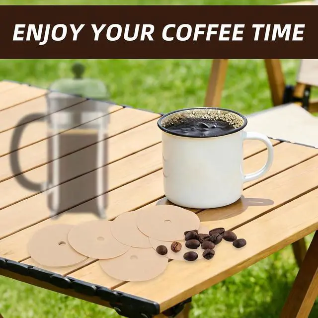 Alt view image 5 of 7 - 100pcs Paper Coffee Filters for Mueller French Press 34oz, Perforated Brown Percolator Pot Filter Paper Replacements Compatible with Mueller Secura Veken Coffee Maker