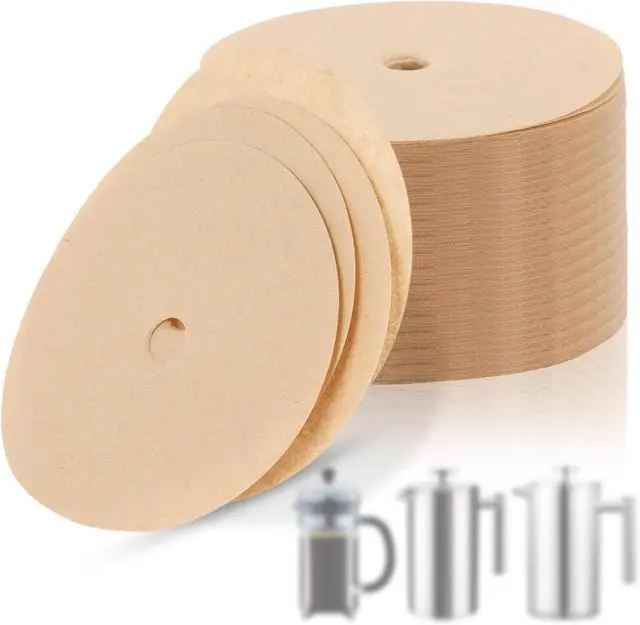 Main image of 100pcs Paper Coffee Filters for Mueller French Press 34oz, Perforated Brown Percolator Pot Filter Paper Replacements Compatible with Mueller Secura Veken Coffee Maker