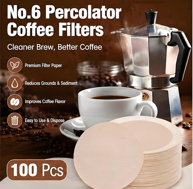 Alt view image 4 of 7 - 100Pcs Coffee Filter Moka Pot Filter Paper, 58 mm Unbleached Round Coffee Paper Filter for Espresso Machine, Disposable Coffee Filter Compatible with Espresso Coffee Maker