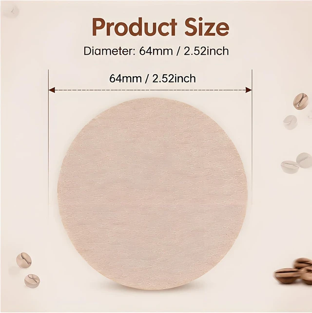 Alt view image 6 of 7 - 100Pcs Coffee Filter Moka Pot Filter Paper, 58 mm Unbleached Round Coffee Paper Filter for Espresso Machine, Disposable Coffee Filter Compatible with Espresso Coffee Maker