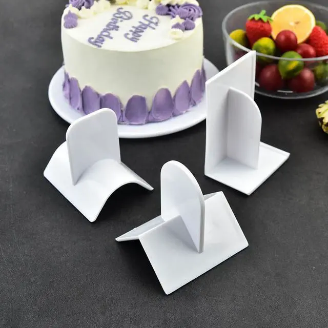 Alt view image 6 of 6 - 4 Pcs Plastic Fondant Icing Smoother Polisher Cake Decorating Smoothing Tool with Handle Cake Icing Trowel Cake Icing Smoother Cake Surface Smoother for Cakes Surface Edge Corner Decoration