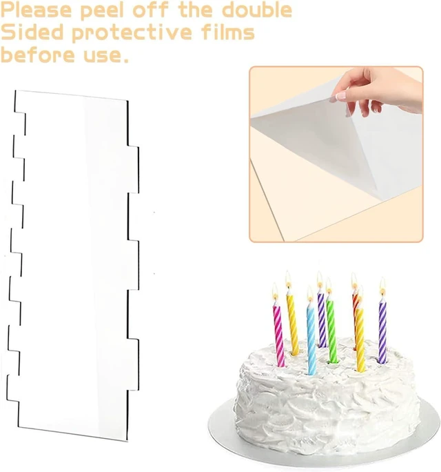Alt view image 4 of 7 - 4 Pcs Cake Scraper Set Acrylic Cake Decorating Supplies Large Transparent Cake Smoother for Icing Perfect for Butter Cream Frosting with 7 Different Shapes Durable