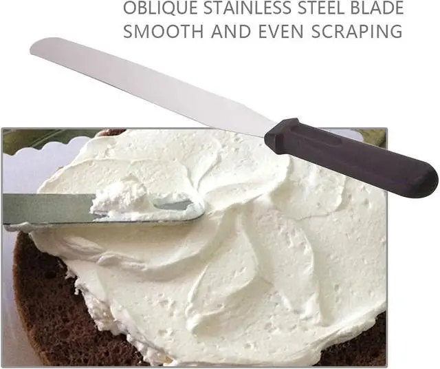 Alt view image 4 of 6 - ICSTM Offset Spatula,Black Stainless Steel Offset Spatula (2 Pack,6in+8in,Straight)