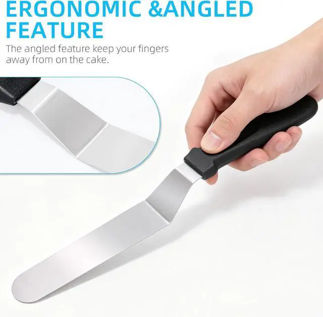 Alt view image 4 of 7 - 3 PCS Icing Spatulas (6",8",10") Stainless Steel Cake Decorating Spatulas Set with Black Plastic Handle for Home,Kitchen or Bakery