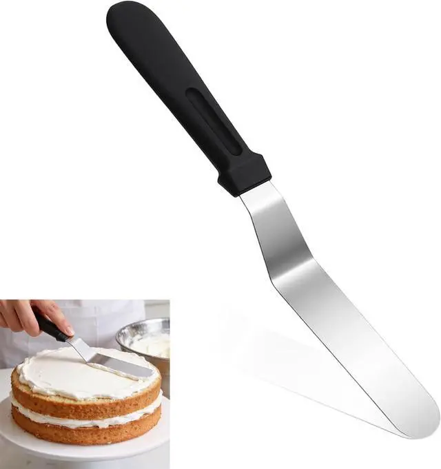 Main image of 6" Icing Spatula, Professional Offset Spatula Stainless Steel Angled Cake Spatulas Frosting Spatulas with Durable Plastic Handle Pastry Knife for Cake Decorating, Pastry, Baking