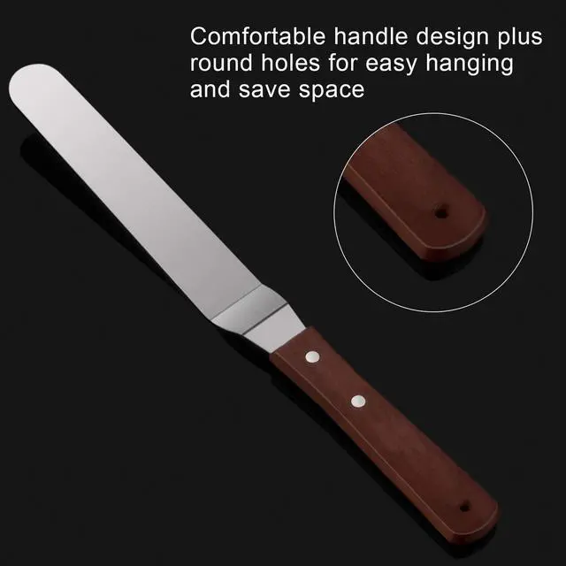 Alt view image 4 of 7 - 4 Pack Offset Spatula Set for Cake Decorating, Icing and Frosting Scraper