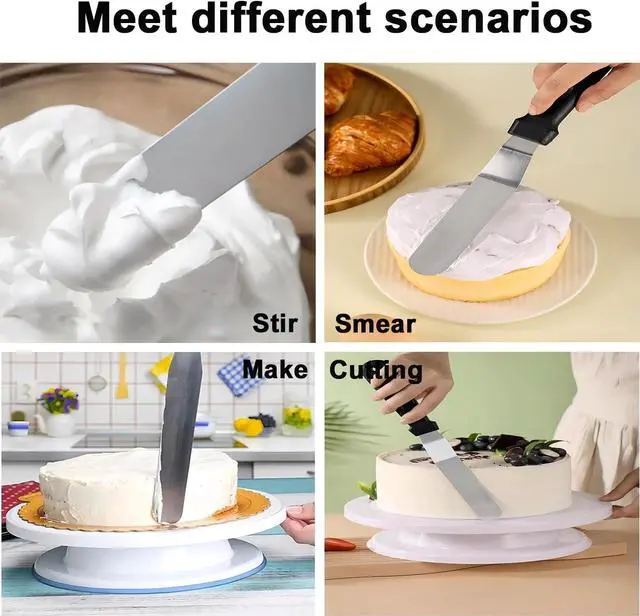 Alt view image 4 of 7 - 6" Small Angled Icing Spatula, Professional Food Grade Stainless Steel Cake Spatula with Sturdy & Durable Handle, Ideal for Frosting & Decorating Cakes, Baking
