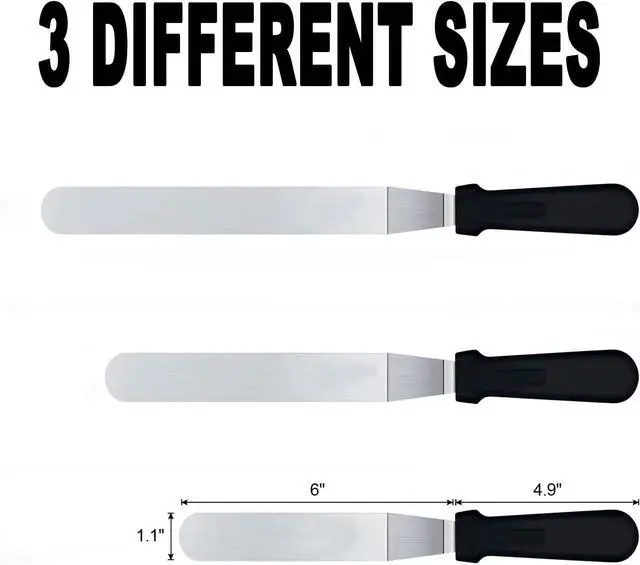 Alt view image 5 of 7 - 6" Small Angled Icing Spatula, Professional Food Grade Stainless Steel Cake Spatula with Sturdy & Durable Handle, Ideal for Frosting & Decorating Cakes, Baking