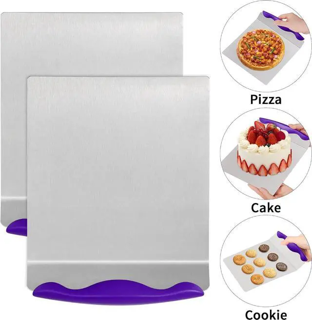 Alt view image 4 of 6 - Cake Safe Lifter 7.8"x9.6" Stainless Steel Pizza Transfer Shovel Cookie Spatula