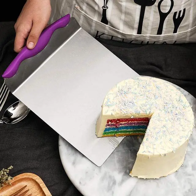 Alt view image 6 of 6 - Cake Safe Lifter 7.8"x9.6" Stainless Steel Pizza Transfer Shovel Cookie Spatula