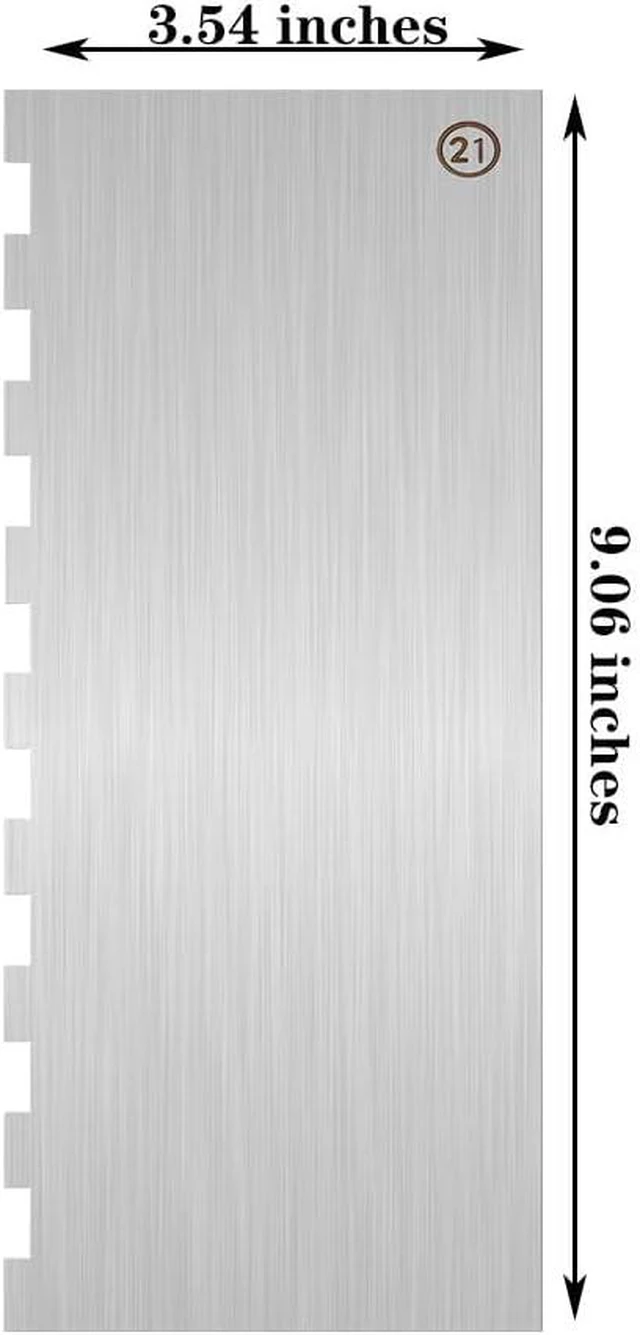 Alt view image 6 of 6 - Cake Scraper Smoother Cake Decorating Supplies Kit 9 Inch Metal Bench Scraper for Baking Buttercream Smoother for Cakes Stainless Steel Frosting Cake Comb Edge Side Jagged Comb for Cream Cake