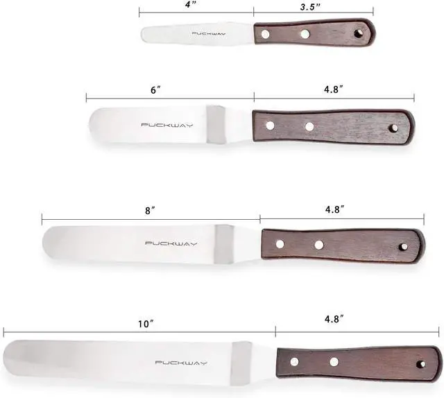 Alt view image 2 of 6 - Offset Cake Icing Spatula Set of 4, 4"-6"-8"-10"