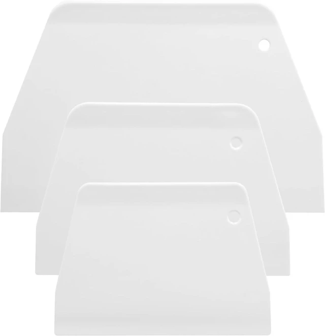 Main image of Plastic Cake Scrapers and Smoother DIY Tools for Bread White, 3 Pcs