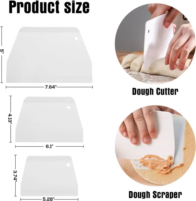 Alt view image 2 of 7 - Plastic Cake Scrapers and Smoother DIY Tools for Bread White, 3 Pcs