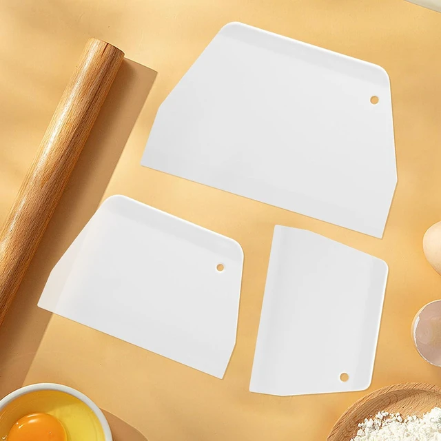Alt view image 5 of 7 - Plastic Cake Scrapers and Smoother DIY Tools for Bread White, 3 Pcs