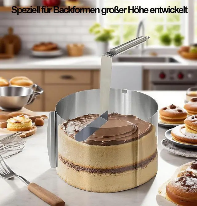 Alt view image 2 of 6 - Yizish Icing Spatula Extra High 14 cm, Stainless Steel Angled Offset Spatula Cake DecoratingTool for Cake Ring, Cake Collar, Baking and Decorating