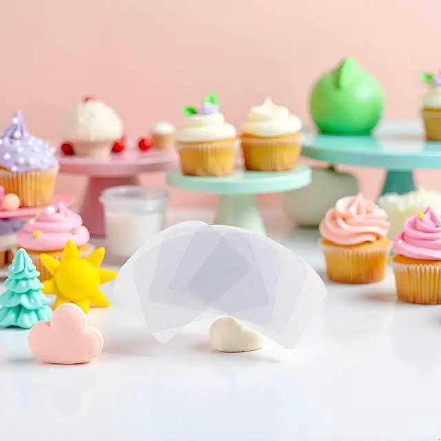 Alt view image 3 of 6 - 5 Pcs Transparent Transparent Cake Cream Scraper, Flexible Plastic Cake Scraper, Decorating Clear Icing Smoother for Cake Decoration Sculpting & Modeling Tools Decorating Tools