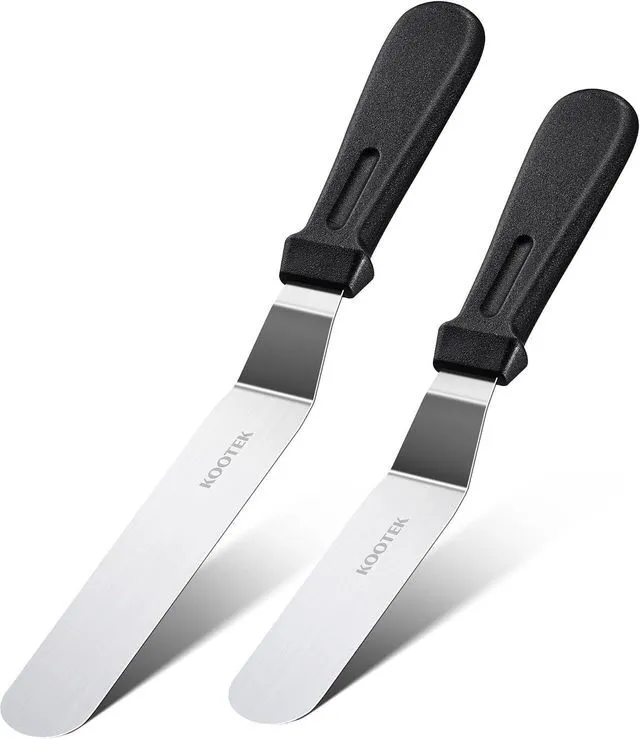 Main image of Kootek Angled Icing Spatula, Stainless Steel Offset Spatula, 6" & 8"