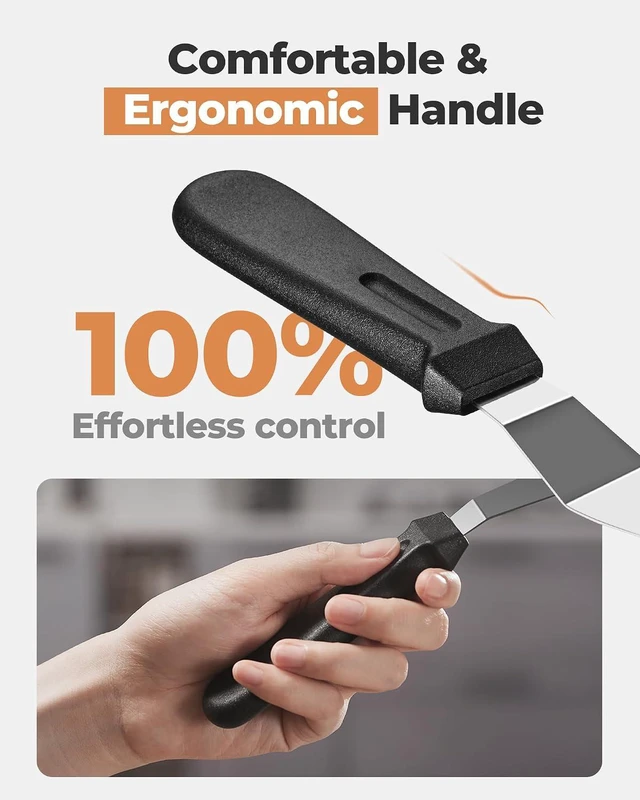 Alt view image 5 of 7 - Kootek Angled Icing Spatula, Stainless Steel Offset Spatula, 6" & 8"