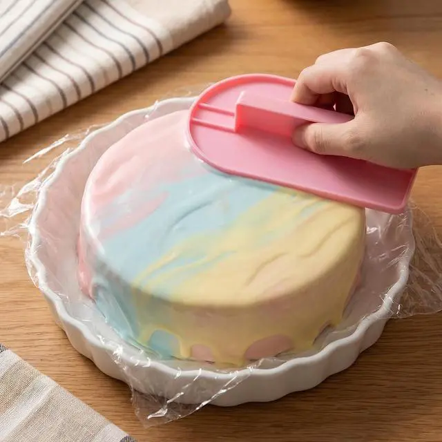 Alt view image 5 of 7 - 4 Pcs Fondant Smoother Tool Set Cake Decoration Icing Smoother & Polisher Plastic Cake Decorating Scraper Smoother For Smoothing Icing Sculpting And Sugar Craft Multi-Color 8.2x14.5x2.5 CM