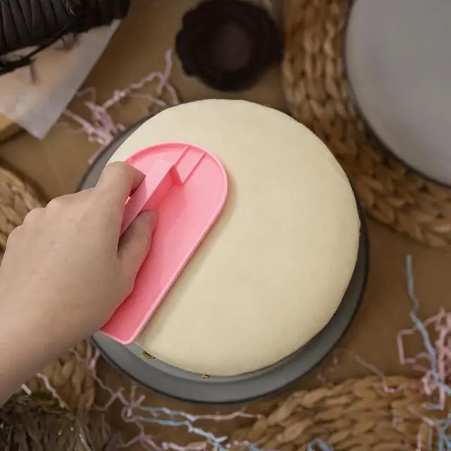 Alt view image 5 of 7 - 2 PCSCake Decoration Icing Smoother, Fondant Smoothing Tool, Plastic Fondant Icing Smoother Polisher, Icings Scraper Paddle Tool for Cake Decoration Tools (Pink, Green)