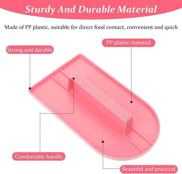 Alt view image 6 of 7 - 2 PCSCake Decoration Icing Smoother, Fondant Smoothing Tool, Plastic Fondant Icing Smoother Polisher, Icings Scraper Paddle Tool for Cake Decoration Tools (Pink, Green)