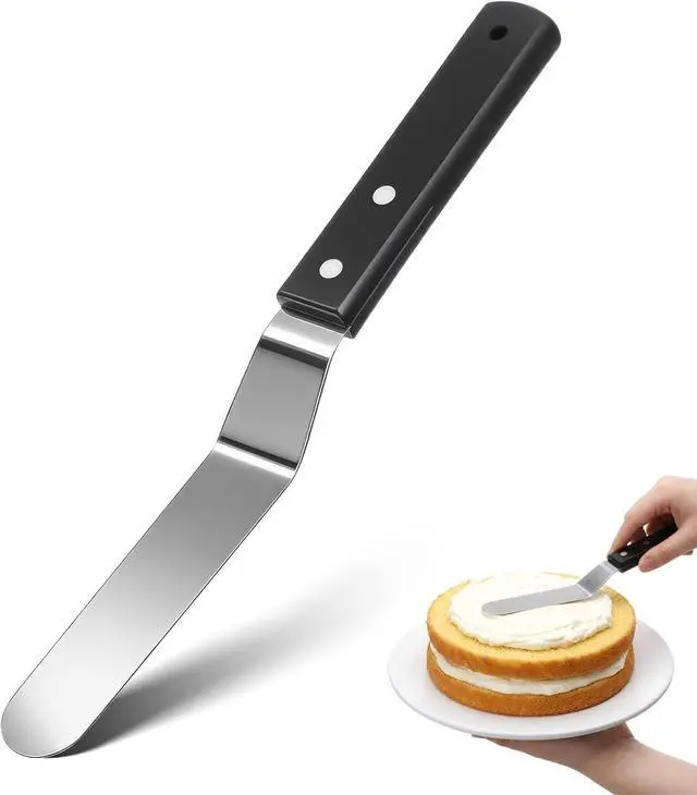 Main image of 6" Icing Spatula, Professional Angled Offset Spatula Stainless Steel Cake Spatulas Frosting Spatulas with Durable Handle Cake Icing Tools for Cakes Decorating, Pastry, Baking