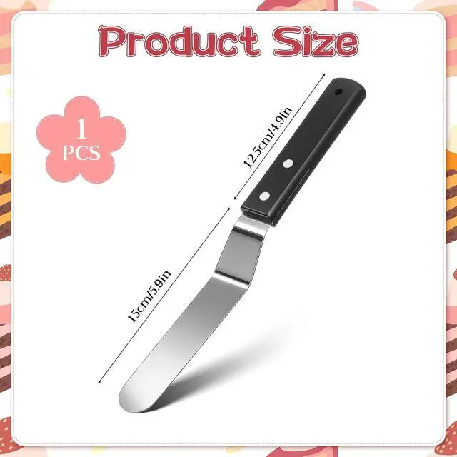 Alt view image 2 of 7 - 6" Icing Spatula, Professional Angled Offset Spatula Stainless Steel Cake Spatulas Frosting Spatulas with Durable Handle Cake Icing Tools for Cakes Decorating, Pastry, Baking