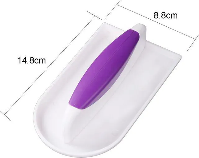 Alt view image 3 of 5 - 1 Piece Plastic Cake Smoother Tool Scraper with Handle Cake Icing Trowel Fondant Icing Smoother Polisher Cake Icing Smoother Cake Surface Smoother for Cakes Decorating, Purple Handle