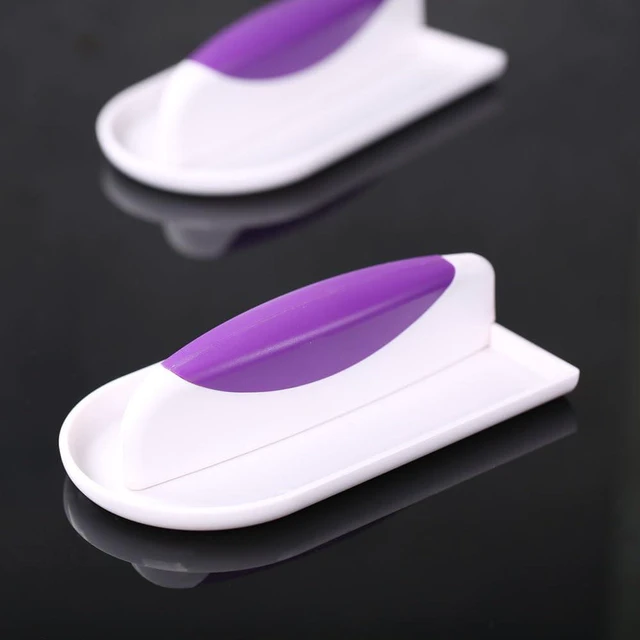 Alt view image 4 of 5 - 1 Piece Plastic Cake Smoother Tool Scraper with Handle Cake Icing Trowel Fondant Icing Smoother Polisher Cake Icing Smoother Cake Surface Smoother for Cakes Decorating, Purple Handle