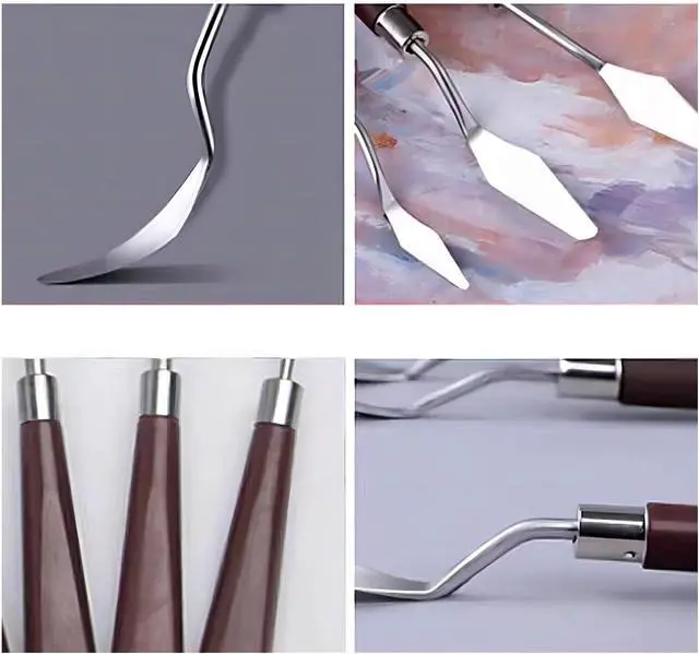 Alt view image 2 of 7 - Cake Cream Spatula 5 Pieces, Stainless Steel Cake Apatula with Frosting Icing decorating Knife Art Painting Baking Pastry Tool Palette Knife for Cake Fondant Chocolate (5 Pcs)